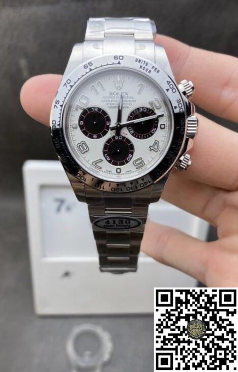 Daytona Panda 116509 White Dial Nember Markers on 904L Steel Case & Oyster Bracelet SA4130 Movement