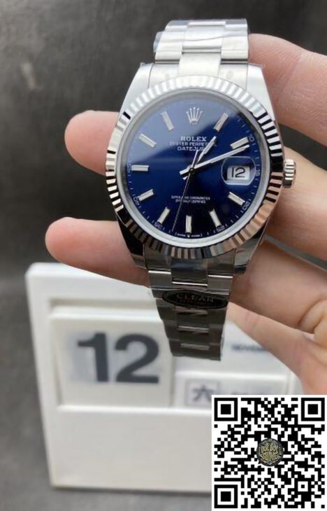 Datejust 41mm 126334 904L Oystersteel Blue Dial with Stick Markers Oyster Bracelet DanDong 3235 Movement