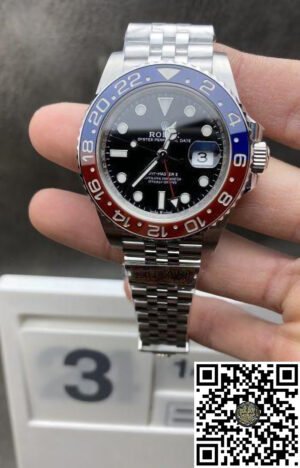 Pepsi GMT-Master II 126710BLRO Blue & Black Ceramic Bezel Black Dial 904L Oystersteel Jubilee Bracelet SA3285 Movement