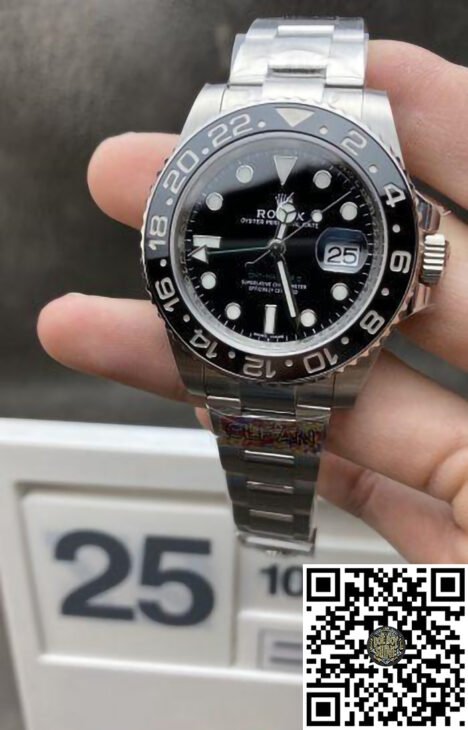 GMT-Master II 116710LN Black Dial Black Ceramic Bezel Green GMT Hand 904L Steel Case on Oyster Bracelet VR3186 CHS