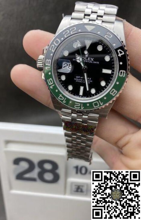 Sprite GMT-Master II 126720VTNR Black Dial Green & Black Ceramic Bezel 904L Oystersteel Jubilee Bracelt SA3285 Movement