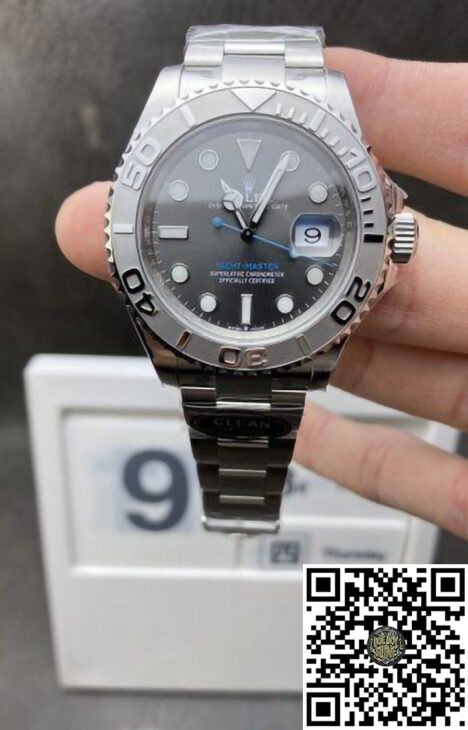 Yacht-Master 126622 Gray Dial with Blue Second Hand 904L Stainless Steel Case & Oyster Steel Bracelet VR3235 Movement