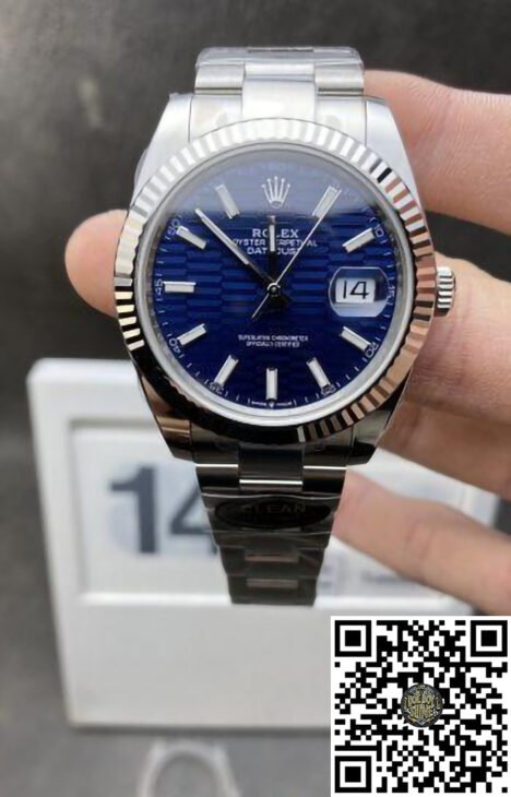 DateJust 126334 41mm Rolex Watch Best Edition 904L Steel Blue Texuted Dial on Oyster Bracelet VR3235