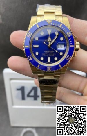 Submariner 116618LB 40mm Blue Dial & Ceramic Bezel Yellow Gold Plated Case & Oyster Bracelet VS3135 Movement