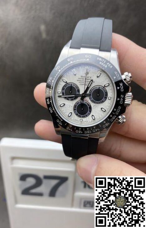 Daytona 116519 Meteorite Dial on Oysterflex Rubber Strap 1:1 Super Clone 4130 Movement