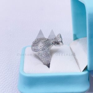 New Arrival 925 Silver Iced Out Hip Hop VVS Moissanite Diamonmd Money Bag Ring - Image 3