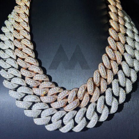 22MM Solid Silver Cuban Chain | Heavy 3D Moissanite Hip Hop Jewelry