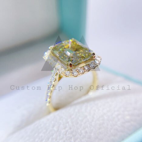 Moissanite Engagement Ring Solid Gold 10K-18K - Hip Hop Jewelry Style with GRA - Image 3