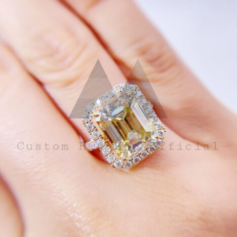 Moissanite Engagement Ring Solid Gold 10K-18K - Hip Hop Jewelry Style with GRA - Image 4