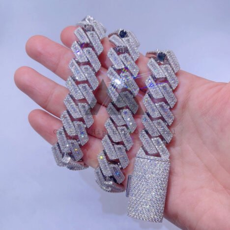 18MM Baguette Diamond Moissanite Cuban Chain | Iced Out Hip Hop Jewelry - Image 3