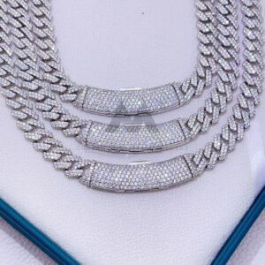 10mm VVS Moissanite Diamond Iced Out Cuban Link Chain With Long Curved Clasp - Image 3