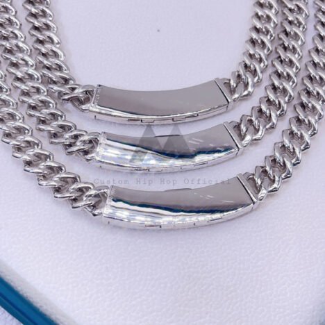 10mm VVS Moissanite Diamond Iced Out Cuban Link Chain With Long Curved Clasp - Image 4
