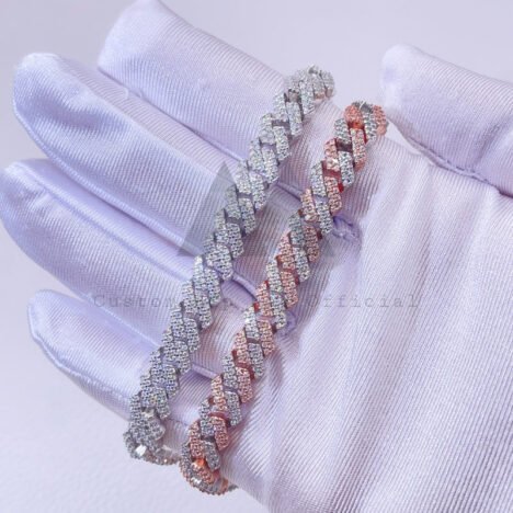 8MM VVS Moissanite Cuban Link Bracelet - Iced Out Hip Hop Men's Jewelry