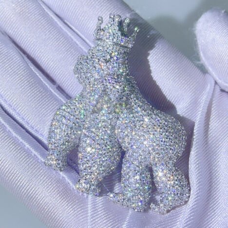 Iced Out Moissanite Diamond Gorilla Pendant for 13MM Cuban Chains - Hip Hop Jewelry