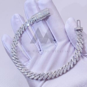 8MM VVS Moissanite Cuban Link Bracelet - Iced Out Hip Hop Men's Jewelry - Image 3