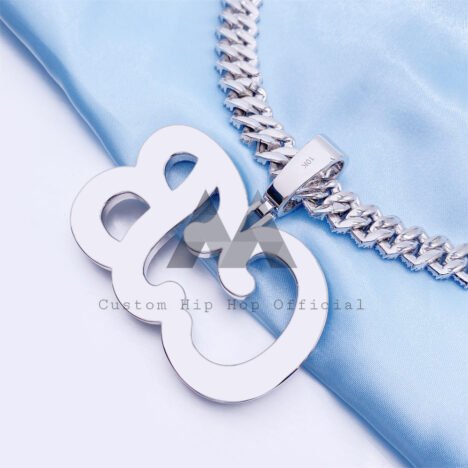 10k 14k 18k White Gold Custom Letter CB Iced Out Moissanite Pendant Hip Hop Style - Image 4