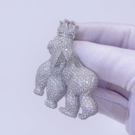 Iced Out Moissanite Diamond Gorilla Pendant for 13MM Cuban Chains - Hip Hop Jewelry - Image 4