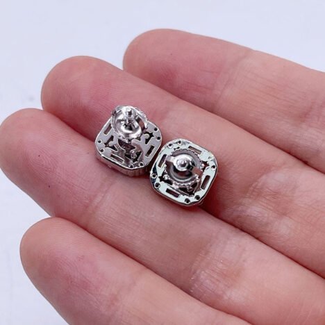 VVS Moissanite Stud Earrings, Sterling Silver 925, Round & Baguette Cut - Image 3