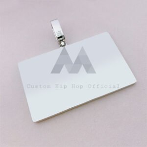 Iced Moissanite Silver Credit Card Pendant - Hip Hop Jewelry - Image 3