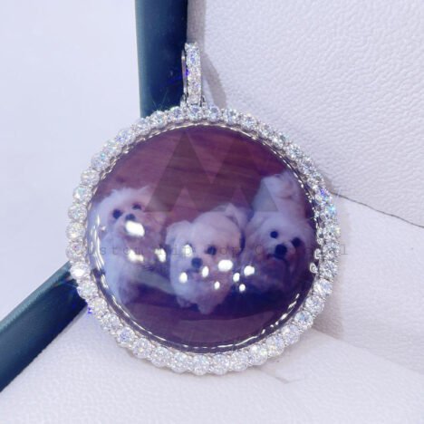 Custom 2.5" Moissanite Photo Pendant with 3MM Tennis Chain - Hip Hop Jewelry"