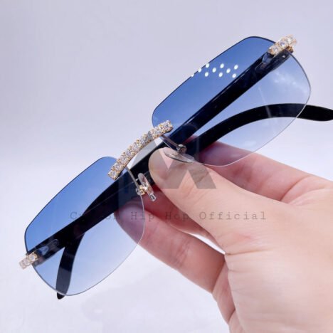 10k Solid Yellow Gold VVS Moissanite Diamond Sunglasses