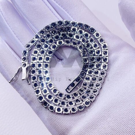 3MM 4MM Black Moissanite Tennis Chain Sterling Silver | Hip Hop Jewelry - Image 2
