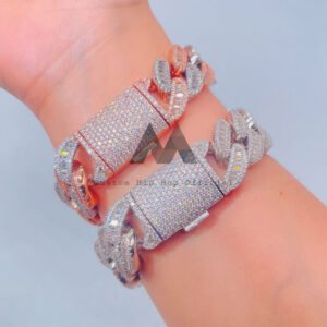 18MM Moissanite Diamond Cuban Bracelet Iced Out Hip Hop Jewelry - Image 3