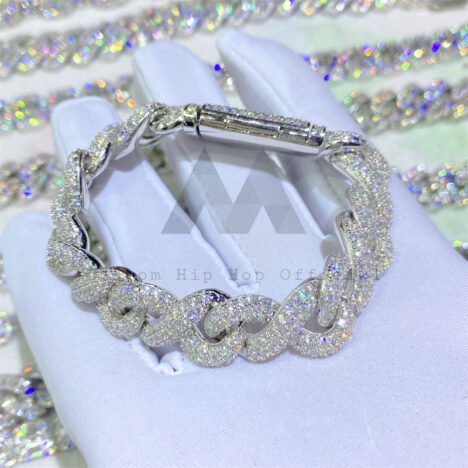 13mm VVS Moissanite Cuban Link Bracelet 925 Silver Iced-Out Infinity - Image 4