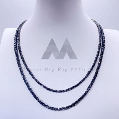 3MM 4MM Black Moissanite Tennis Chain Sterling Silver | Hip Hop Jewelry - Image 5