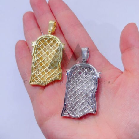 VVS Moissanite Diamond Jesus Pendant 3MM Tennis Chain Hip Hop Jewelry - Image 3
