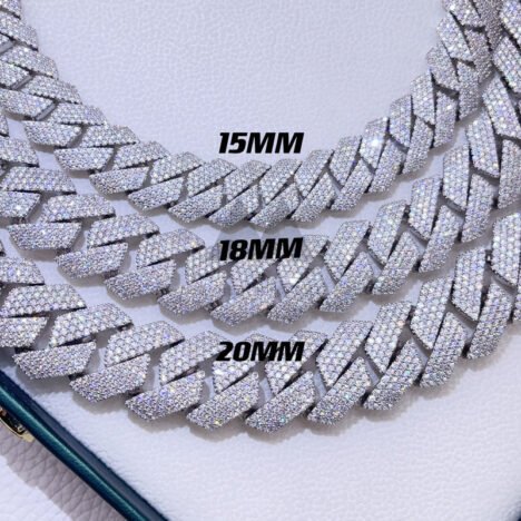 15MM Sterling Silver Moissanite Cuban Link Chain | Unisex Luxury Necklace - Image 4