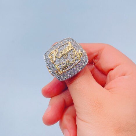 Iced Out VVS Moissanite Diamond Ring - Hip Hop Championship Style - Image 2