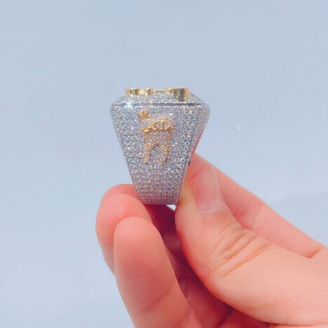 Iced Out VVS Moissanite Diamond Ring - Hip Hop Championship Style - Image 3