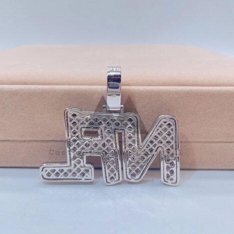 VVS Moissanite Baguette Initial Letter Pendant - Hip Hop Style Name Chain - Image 3
