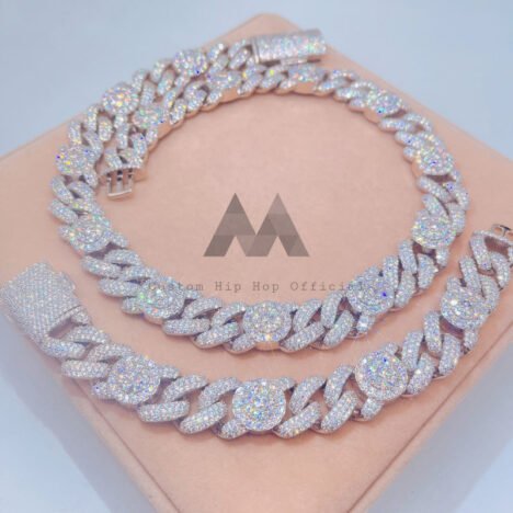 Iced Out 925 Silver Moissanite Cuban Chain 20MM - Hip Hop Jewelry