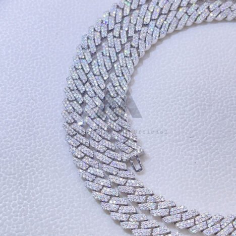 8MM 925 Silver Cuban Chain with Enamel Logo Clasp, Double Row Design - Image 4
