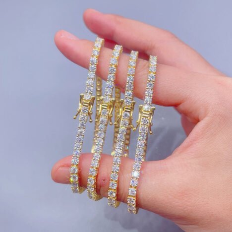 Hot Sell Sterling Silver 925 3MM 4MM Moissanite Tennis Bracelet with GRA Certificate - Image 3