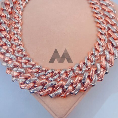 15MM Rose Gold Moissanite Cuban Chain | Men's Iced Out Hip Hop Jewelry - Image 4