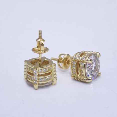 Iced Out 925 Silver Moissanite Stud Earrings - Hip Hop Jewelry - Image 4