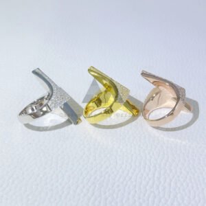 VVS Moissanite Diamond Ring - Lightning Shaped, Iced Out Hip Hop Jewelry - Image 3