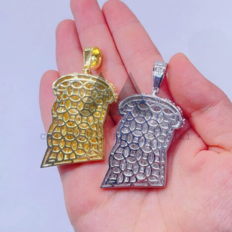 Iced Out Moissanite Jesus Pendant - Sterling Silver with 3MM Tennis Chain, Hip Hop Jewelry - Image 3