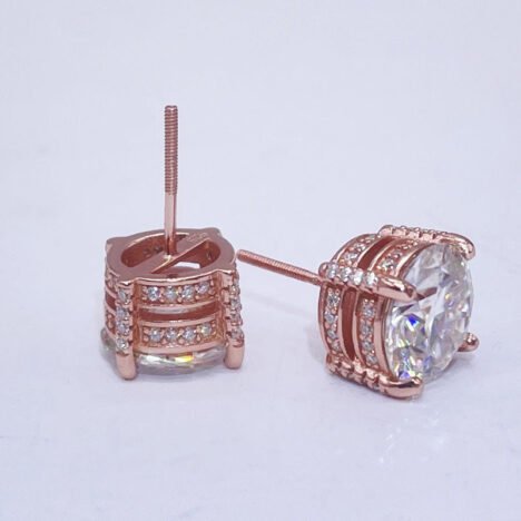 Iced Out 925 Silver Moissanite Stud Earrings - Hip Hop Jewelry - Image 3