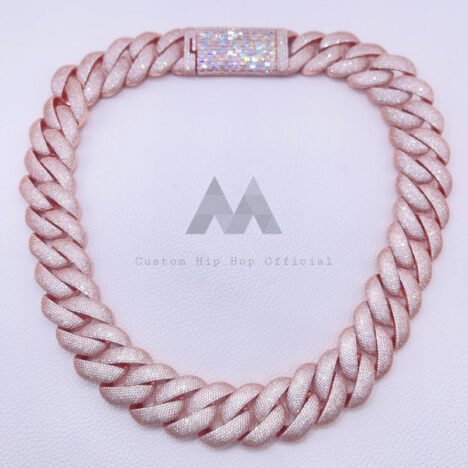 28MM Miami Cuban Chain in Rose Gold with Moissanite - Hip Hop Jewelry - Image 2