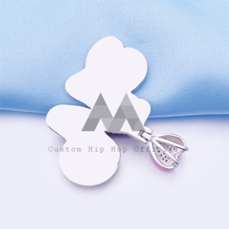 VVS Moissanite Diamonds Cute Pink Bail VIC Name Pendant Rose Gold 2 Tone Women Pendant - Image 2