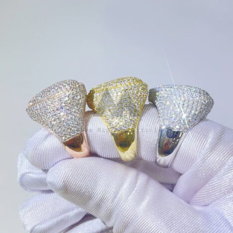 Men's Iced Out Heart-Shaped Ring, VVS Moissanite, 925 Silver Hip Hop Jewelry - Image 3