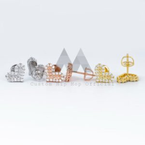 Screw Back 3 Colors Available GRA VVS Moissanite Heart Earrings