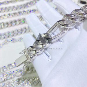 Men's Iced Out Moissanite Diamond Figaro Bracelet | Hip Hop Fashion Jewelry - Image 2
