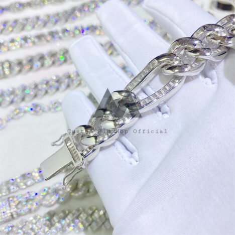 Men's Iced Out Moissanite Diamond Figaro Bracelet | Hip Hop Fashion Jewelry - Image 2