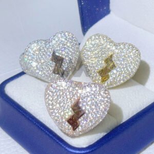 Men's Moissanite Diamond Hip Hop Ring - Iced Out Broken Heart Design - Image 3