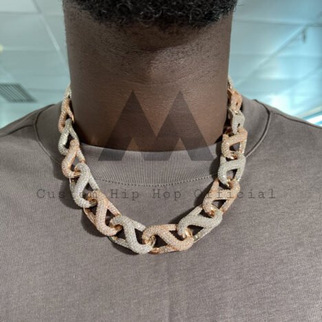 Men's 20MM Infinity Cuban Byzantine Chain | 2-Tone Rose Gold Hip Hop Jewelry - Image 2